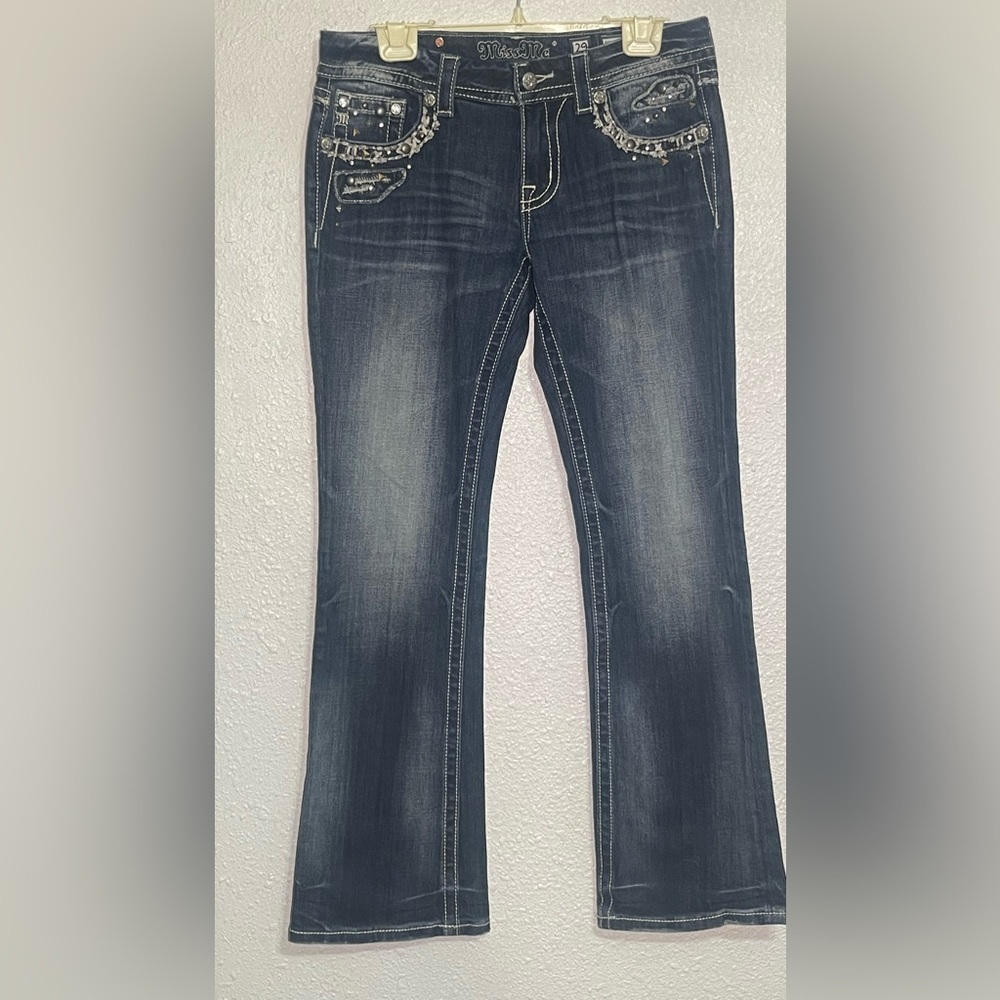 Miss me Women's Blue signature-rise boot jeans size 29
